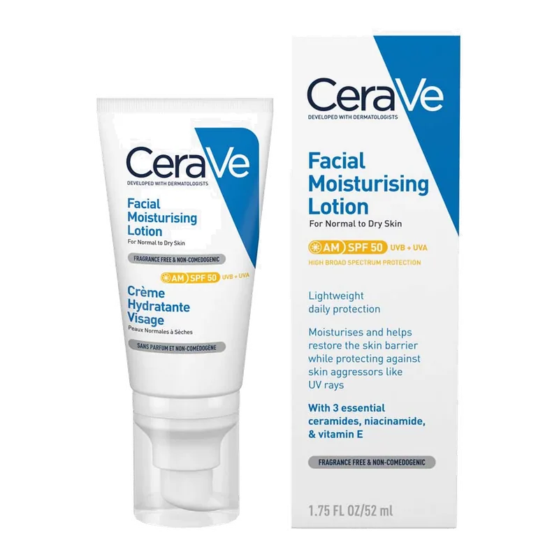 CeraVe Facial Moisturising Lotion AM SPF 50, losion hidratues për fytyrën 52 ml