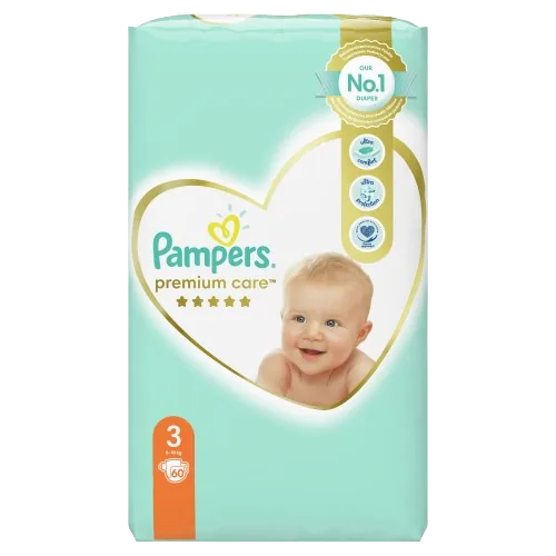 Pampers Premium Care 3 (6–10 kg), 60 copë