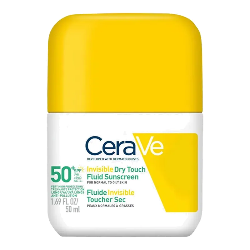 CeraVe Invisible Dry Touch Fluid Sunscreen fluid dielli SPF 50+, 50 ml