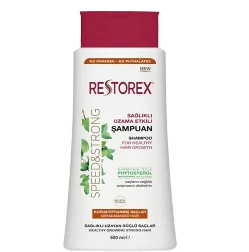 Restorex Speed & Strong shampo për flokë të thatë dhe të dëmtuar (500 ml)