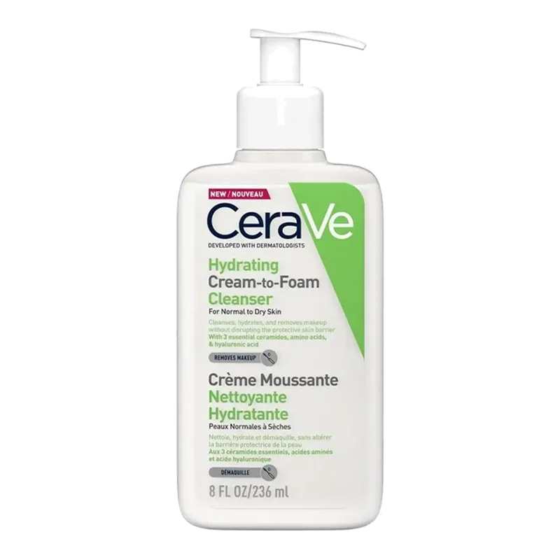 CeraVe Hydrating Cream-to-Foam Cleanser krem pastrues që bëhet shkumë 236 ml