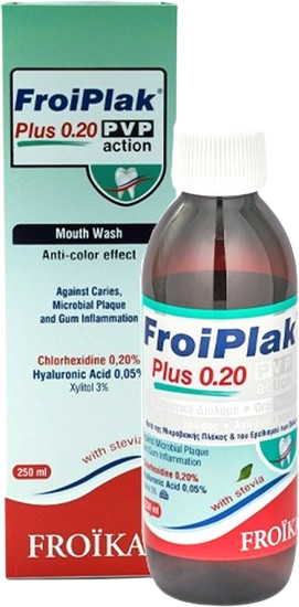 Froika Froiplak Plus 0,20 — shpëlarje antiseptike 250ml