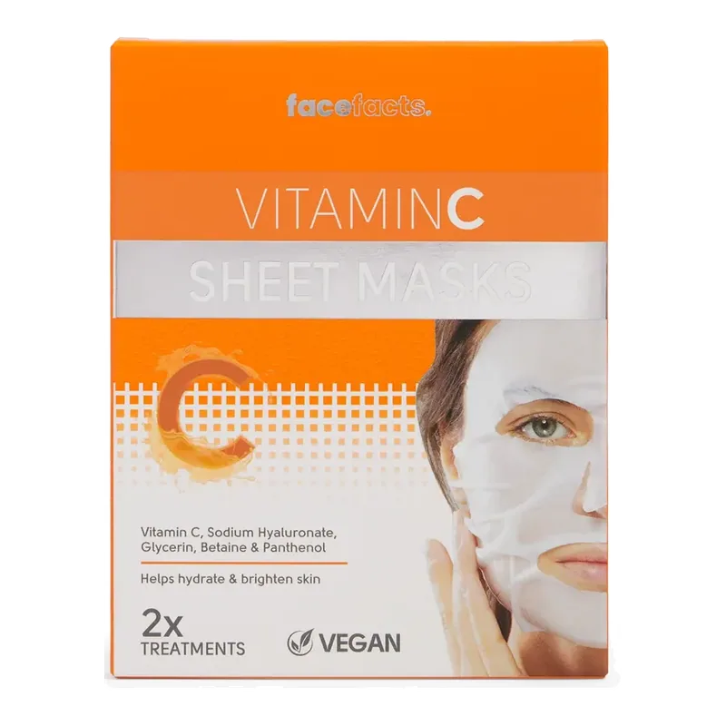 Face Facts Vitamin C maska fletë për fytyrën, 2 copë